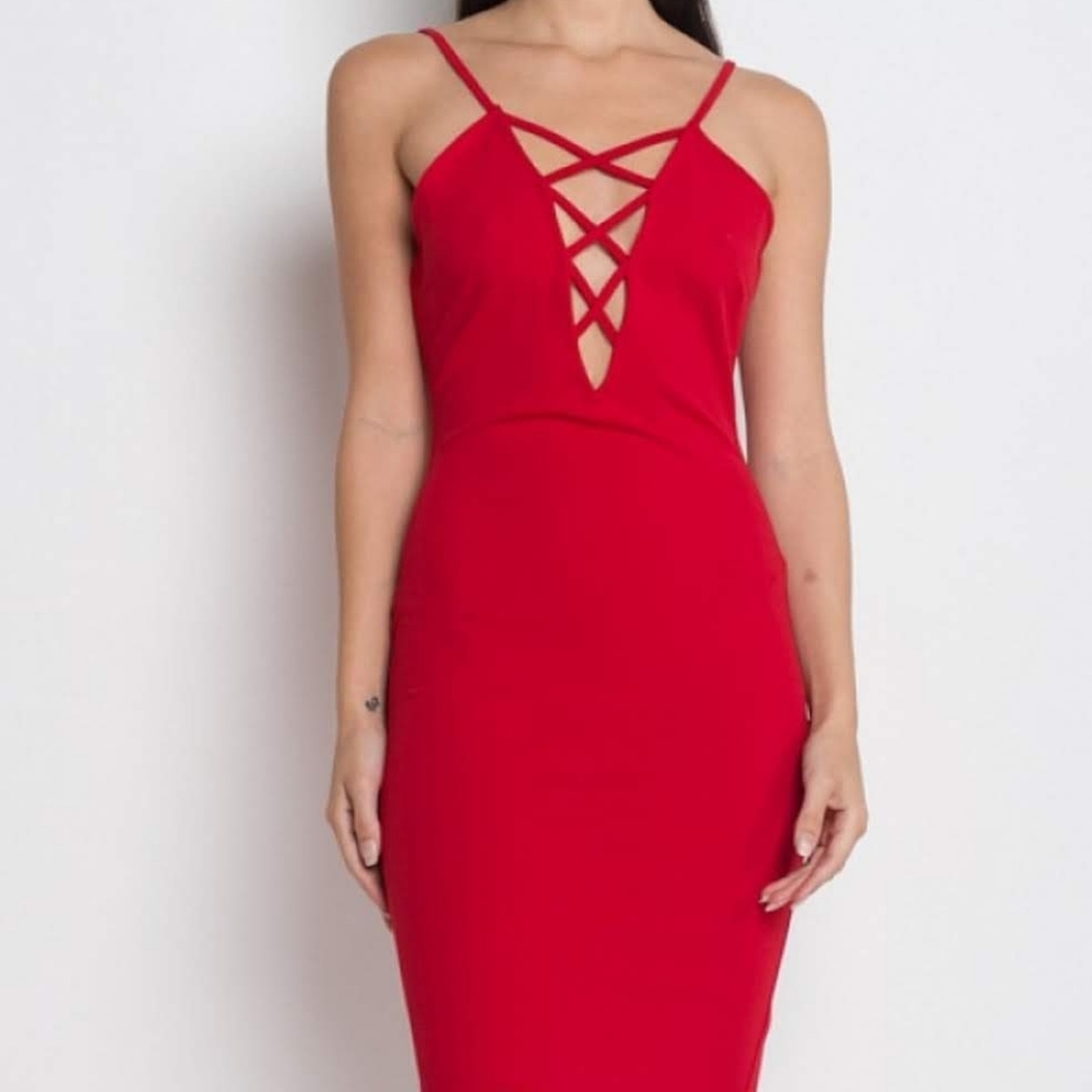V-Neck Crisscross Dress